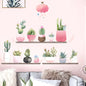 Succulent Potted Plants on Shelf Wall Decals, Peel and Stick Decor Stickers Pro Linens