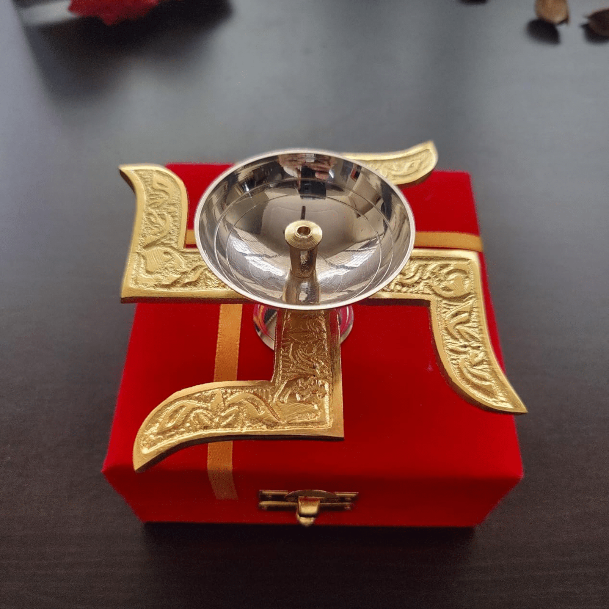 Swastik Design Diya with Gift Box PRO Indian