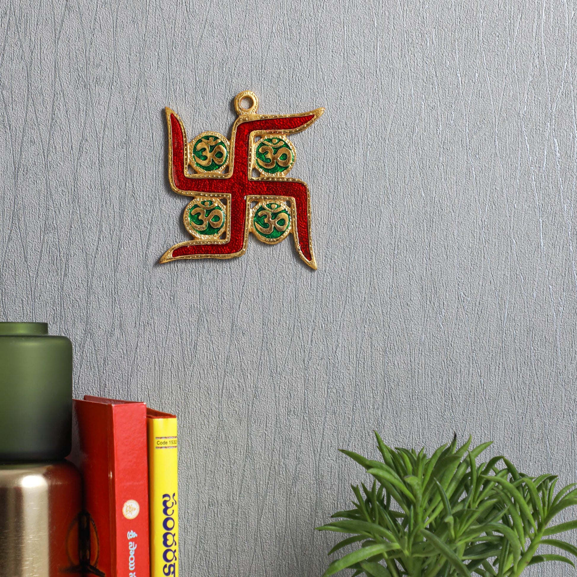 Swastik Wall Piece White metal PRO Indian