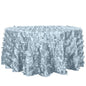 Taffeta 120" Round Tablecloth Dusty Blue | 3D Leaf Petal Design Seamless Table Cover Pro Linens