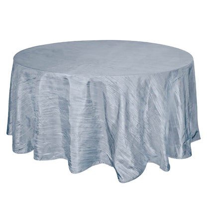 Taffeta 120" Round Tablecloth Dusty Blue - Seamless Accordion Crinkle Table Cover Pro Linens