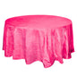 Taffeta 120" Round Tablecloth Fuchsia - Seamless Accordion Crinkle Table Cover Pro Linens