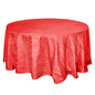 Taffeta 120" Round Tablecloth Red - Seamless Accordion Crinkle Table Cover Pro Linens