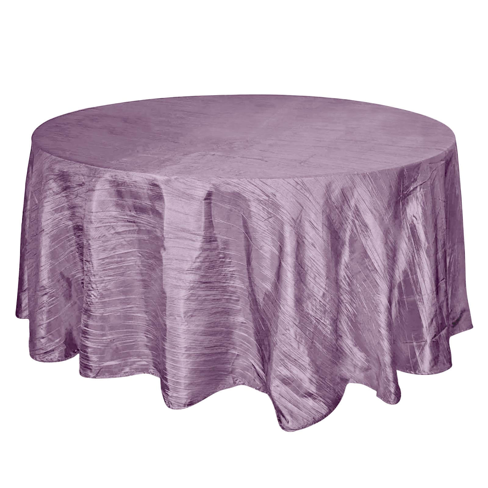 Taffeta 120" Round Tablecloth Violet Amethyst - Seamless Accordion Crinkle Table Cover Pro Linens