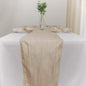 Taffeta 12"x108" Table Runner Beige - Accordion Crinkle Design Pro Linens