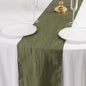 Taffeta 12"x108" Table Runner Dusty Sage Green - Accordion Crinkle Design Pro Linens