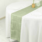 Taffeta 12"x108" Table Runner Sage Green - Accordion Crinkle Design Pro Linens