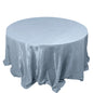 Taffeta 132" Round Tablecloth Dusty Blue - Seamless Accordion Crinkle Table Cover Pro Linens