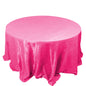 Taffeta 132" Round Tablecloth Fuchsia - Seamless Accordion Crinkle Table Cover Pro Linens