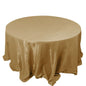 Taffeta 132" Round Tablecloth Gold - Seamless Accordion Crinkle Design for Exquisite Occasions Pro Linens