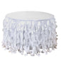 Taffeta 17ft Table Skirt White Cascading Curly Willow Style for Weddings & Banquets Pro Linens