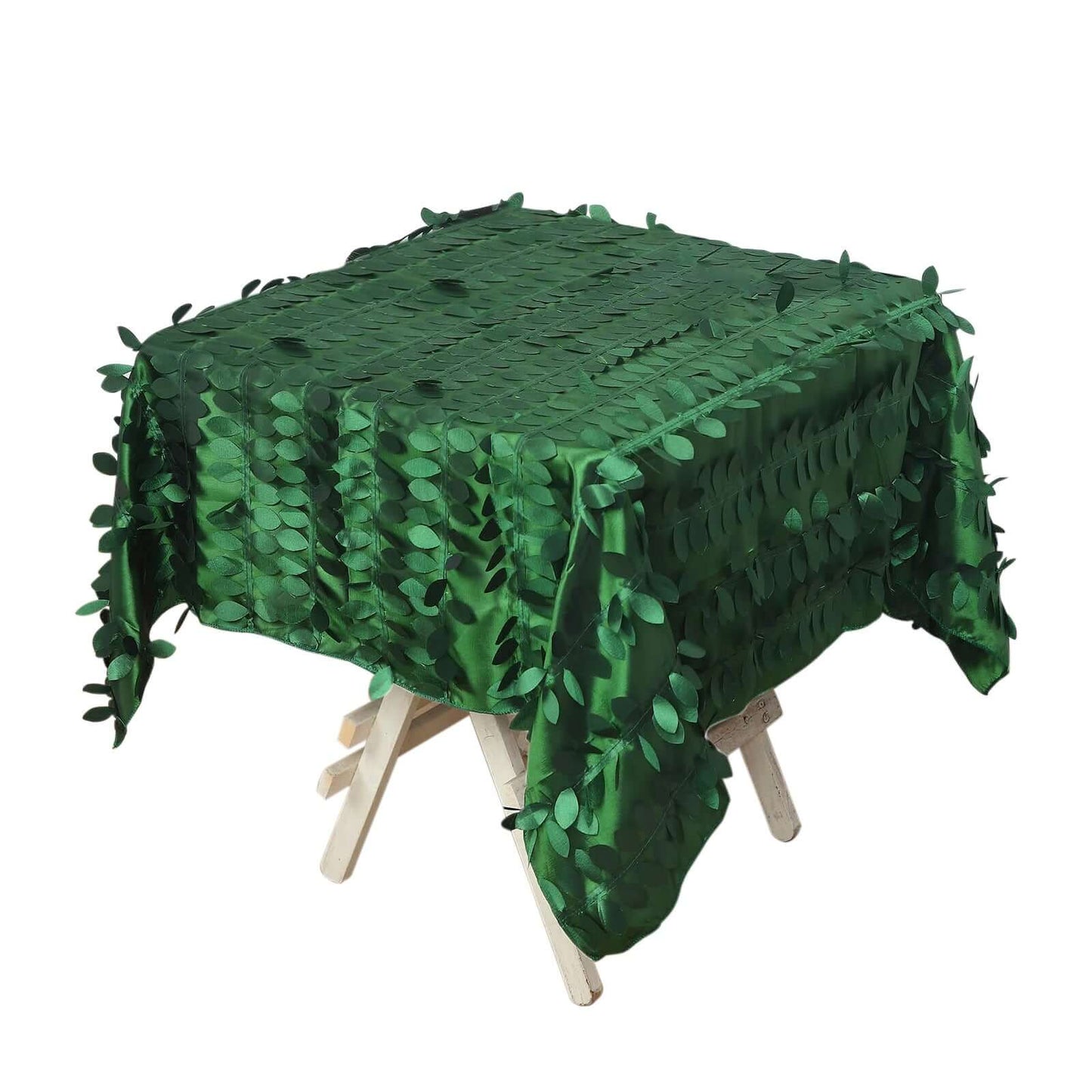 Taffeta 54"x54" Square Tablecloth Green 3D Leaf Petal Table Cover Pro Linens