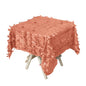 Taffeta 54"x54" Square Tablecloth Terracotta (Rust) 3D Leaf Petal Table Cover Pro Linens