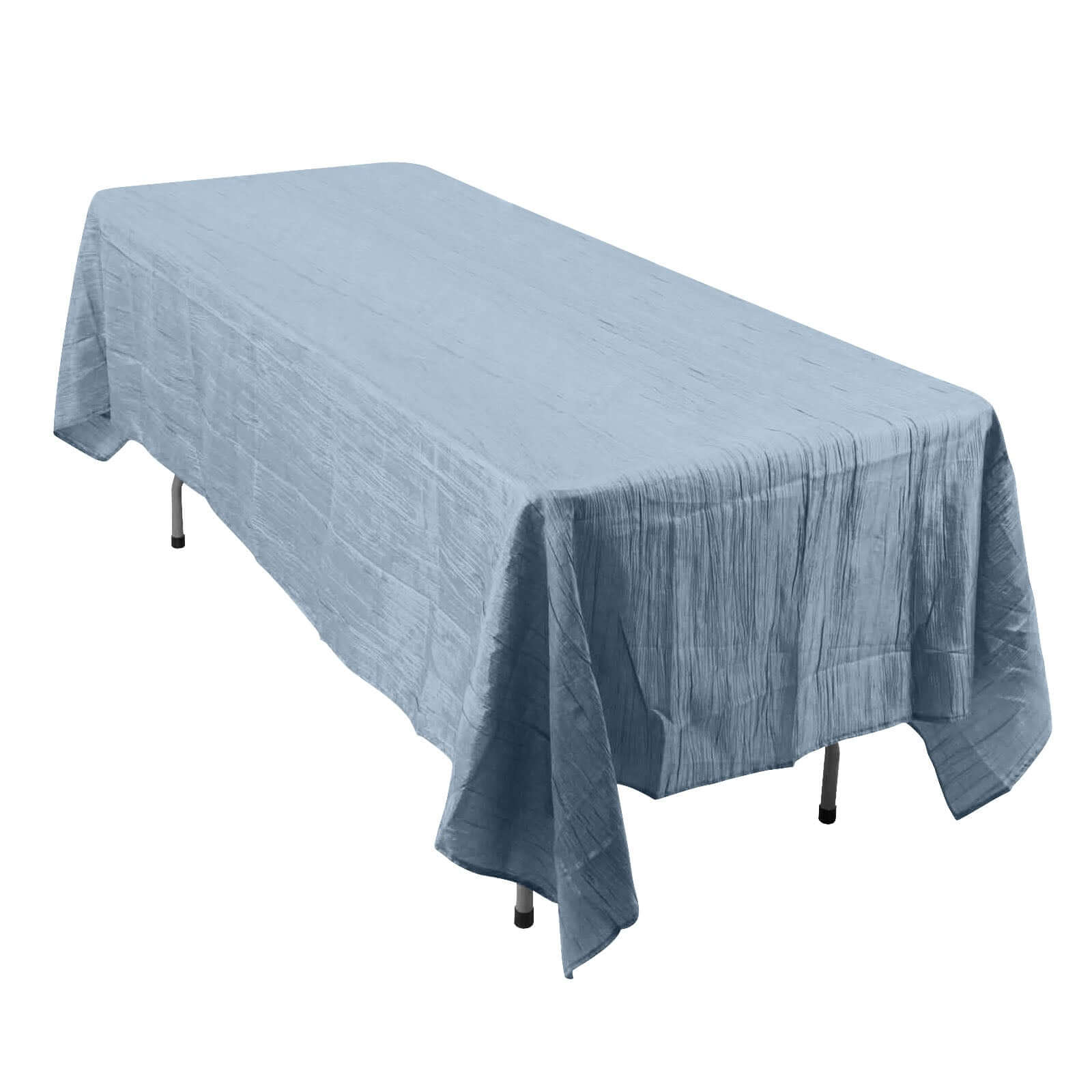 Taffeta 60"x102" Rectangle Tablecloth Dusty Blue - Accordion Crinkle Table Cover Pro Linens