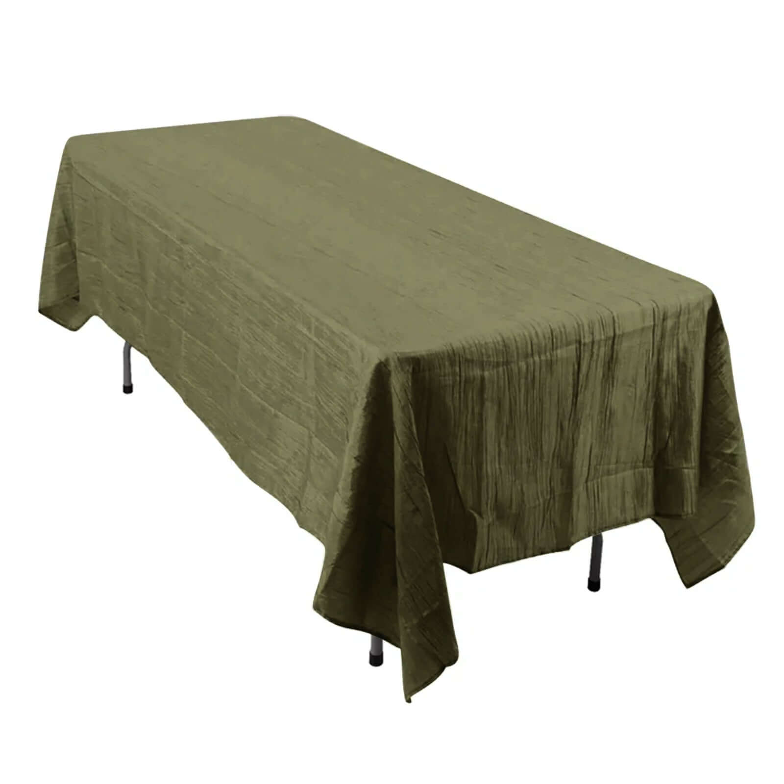 Taffeta 60"x102" Rectangle Tablecloth Dusty Sage Green - Accordion Crinkle Table Cover Pro Linens