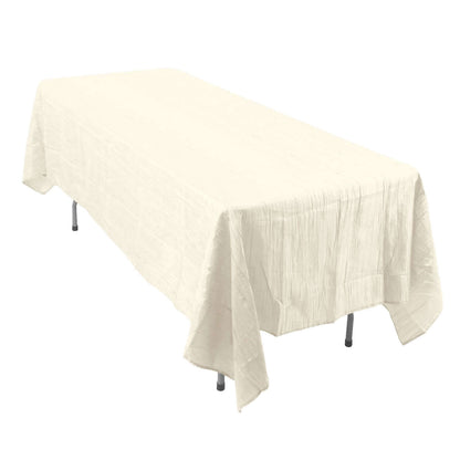 Taffeta 60"x102" Rectangle Tablecloth Ivory - Accordion Crinkle Table Cover Pro Linens