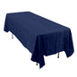 Taffeta 60"x102" Rectangle Tablecloth Navy Blue - Accordion Crinkle Table Cover Pro Linens