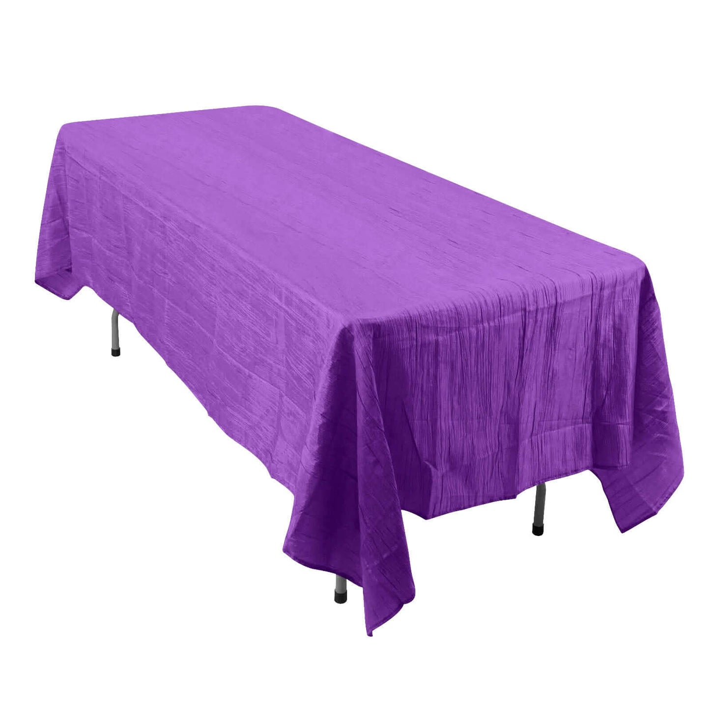 Taffeta 60"x102" Rectangle Tablecloth Purple - Accordion Crinkle Table Cover Pro Linens