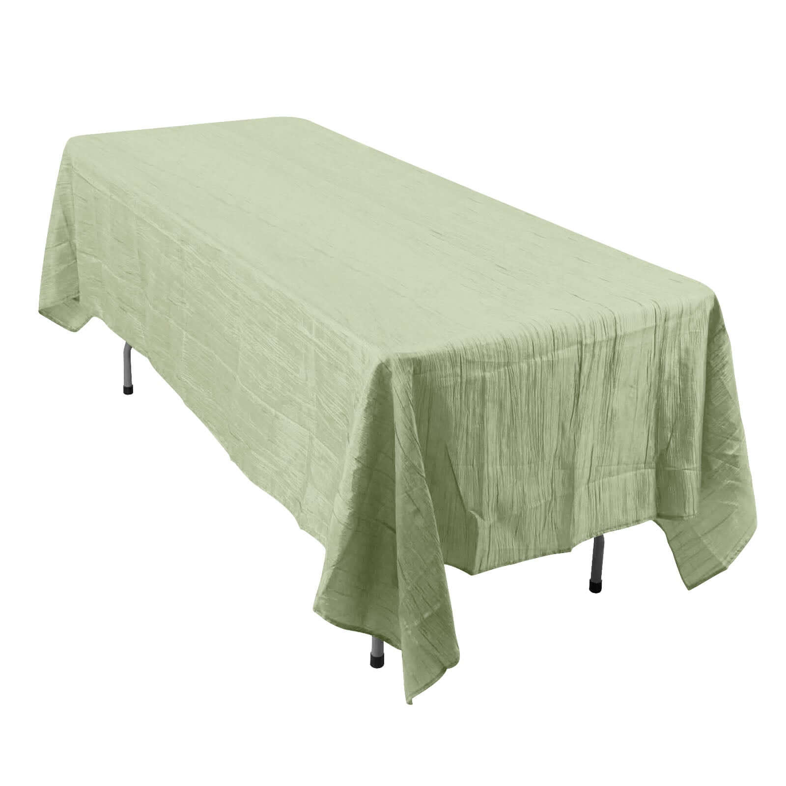 Taffeta 60"x102" Rectangle Tablecloth Sage Green - Accordion Crinkle Table Cover Pro Linens