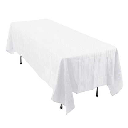 Taffeta 60"x102" Rectangle Tablecloth White - Accordion Crinkle Design for Modern Gatherings Pro Linens