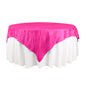 Taffeta 72"x72" Table Overlay Square Tablecloth Fuchsia - Accordion Crinkle Table Cover Pro Linens