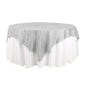 Taffeta 72"x72" Table Overlay Square Tablecloth Silver - Accordion Crinkle Table Cover Pro Linens