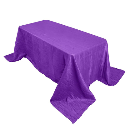 Taffeta 90"x132" Rectangle Tablecloth Purple - Seamless Accordion Crinkle Table Cover Pro Linens