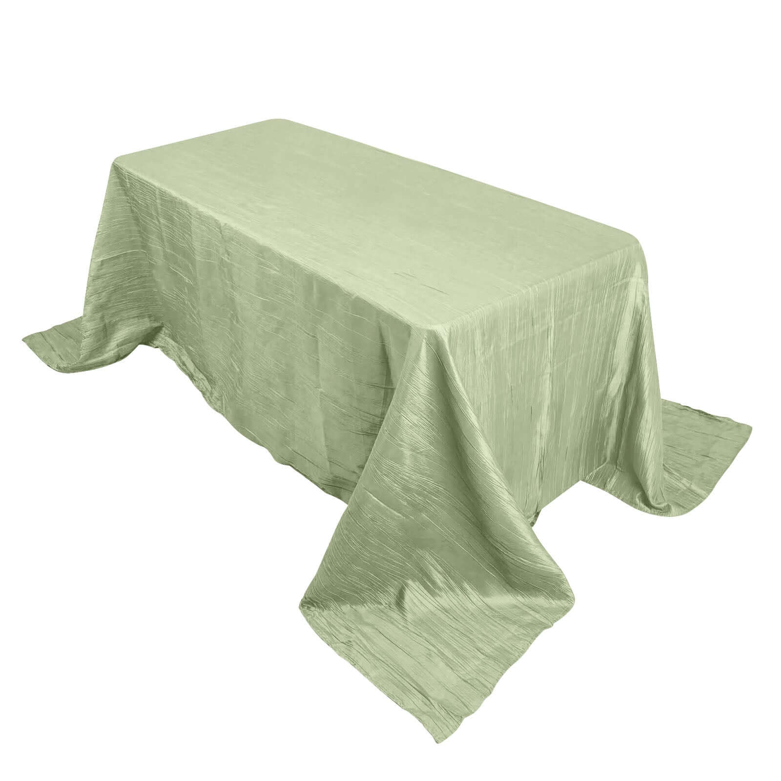 Taffeta 90"x132" Rectangle Tablecloth Sage Green - Seamless Accordion Crinkle Table Cover Pro Linens