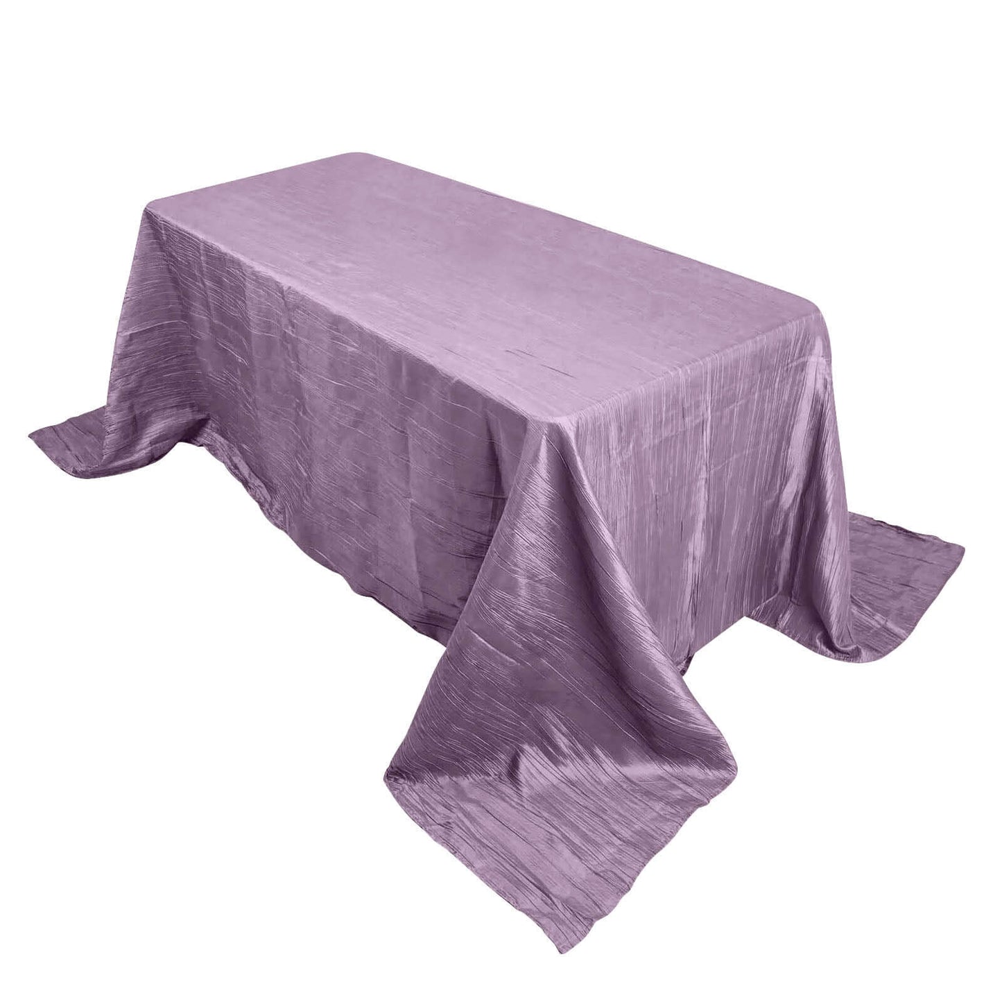 Taffeta 90"x132" Rectangle Tablecloth Violet Amethyst - Seamless Accordion Crinkle Table Cover Pro Linens