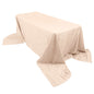 Taffeta 90"x156" Rectangle Tablecloth Beige - Accordion Crinkle Seamless Table Cover Pro Linens