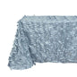 Taffeta 90"x156" Rectangle Tablecloth Dusty Blue | 3D Leaf Petal Design Seamless Table Cover Pro Linens