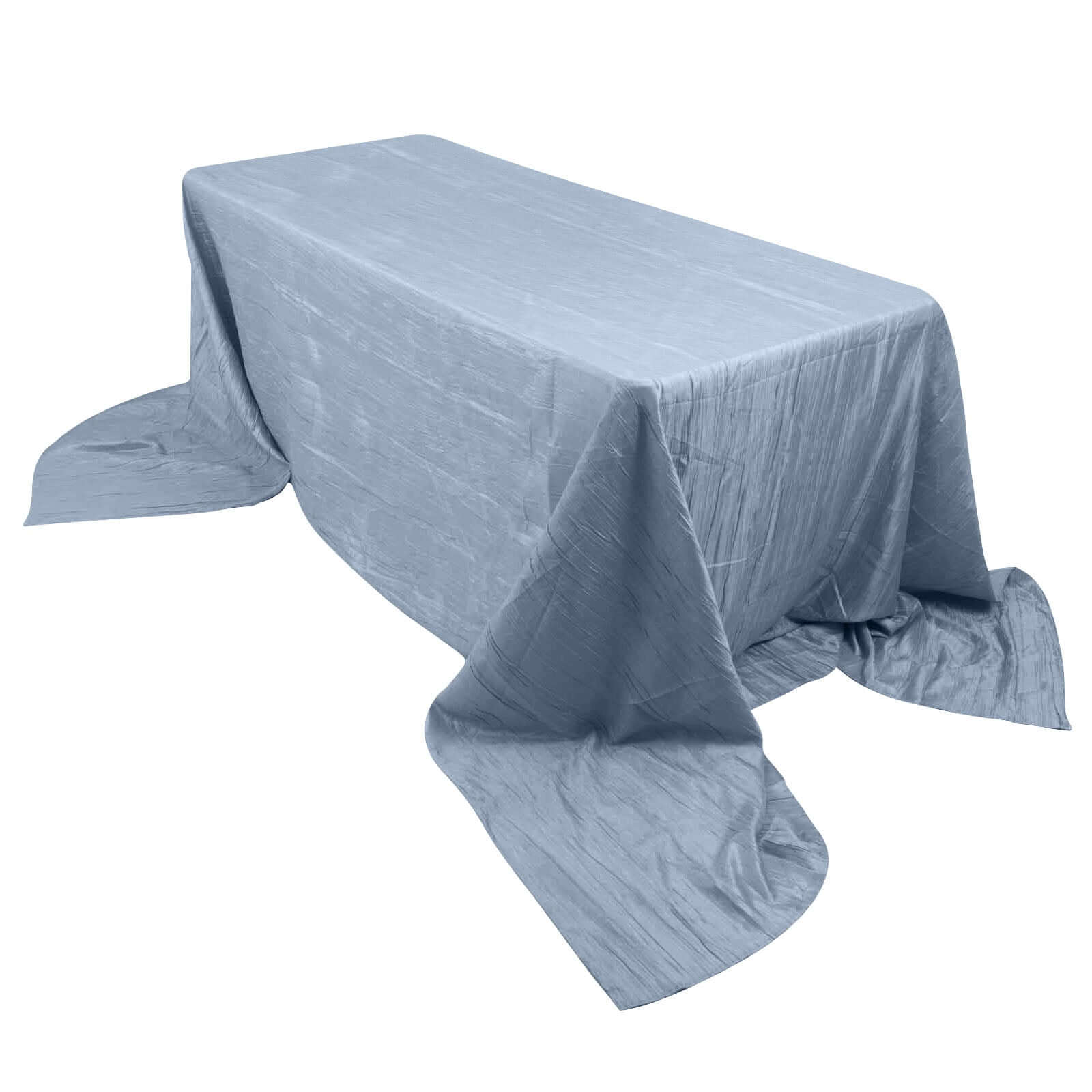 Taffeta 90"x156" Rectangle Tablecloth Dusty Blue - Accordion Crinkle Seamless Table Cover Pro Linens