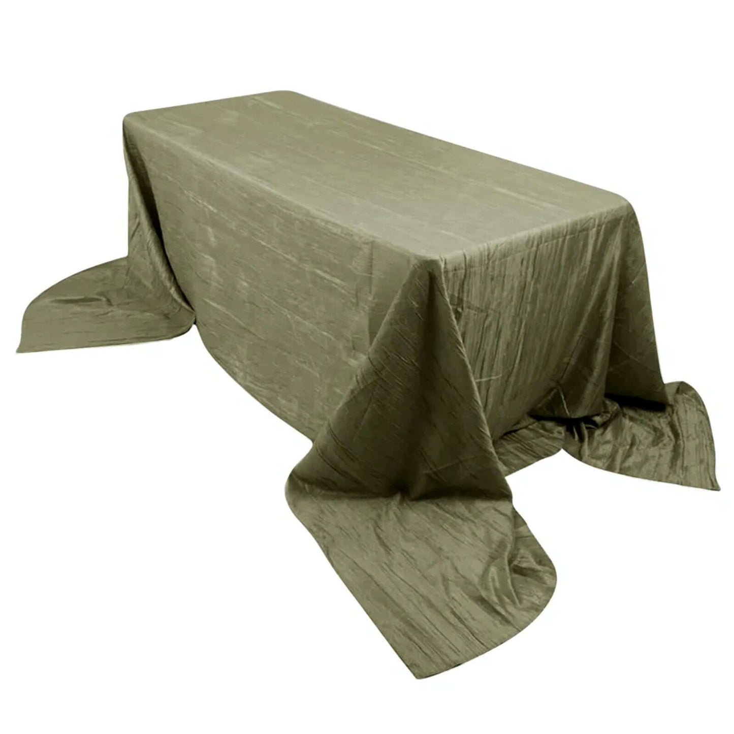 Taffeta 90"x156" Rectangle Tablecloth Dusty Sage Green - Accordion Crinkle Seamless Table Cover Pro Linens