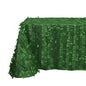 Taffeta 90"x156" Rectangle Tablecloth Green | 3D Leaf Petal Design Seamless Table Cover Pro Linens