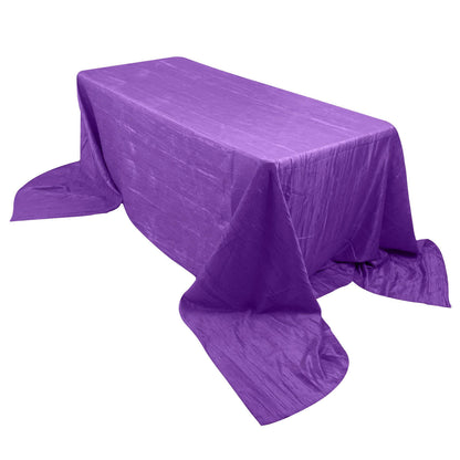 Taffeta 90"x156" Rectangle Tablecloth Purple - Accordion Crinkle Seamless Table Cover Pro Linens