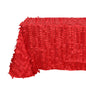 Taffeta 90"x156" Rectangle Tablecloth Red | 3D Leaf Petal Design Seamless Table Cover Pro Linens