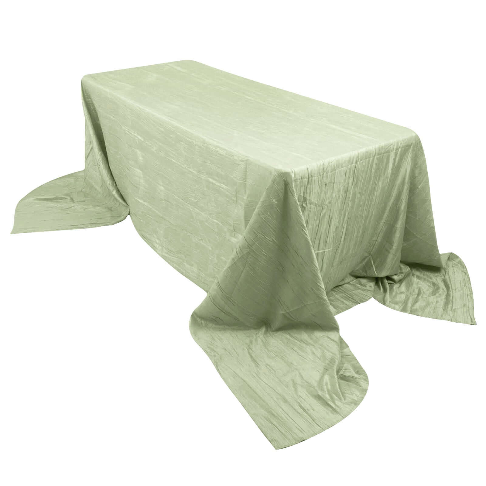 Taffeta 90"x156" Rectangle Tablecloth Sage Green - Accordion Crinkle Seamless Table Cover Pro Linens