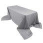 Taffeta 90"x156" Rectangle Tablecloth Silver - Accordion Crinkle Seamless Table Cover Pro Linens