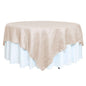 Taffeta 90"x90" Table Overlay Square Tablecloth Beige - Accordion Crinkle Table Cover Pro Linens