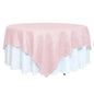 Taffeta 90"x90" Table Overlay Square Tablecloth Blush- Accordion Crinkle Table Cover Pro Linens