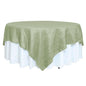 Taffeta 90"x90" Table Overlay Square Tablecloth Sage Green - Accordion Crinkle Table Cover Pro Linens