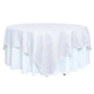 Taffeta 90"x90" Table Overlay Square Tablecloth White - Accordion Crinkle Design for Modern Celebrations Pro Linens