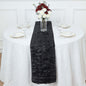 Taffeta Fabric 12"x108" Table Runner Black - 3D Leaf Petal Design Pro Linens