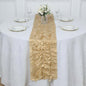 Taffeta Fabric 12"x108" Table Runner Champagne - 3D Leaf Petal Design Pro Linens