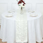 Taffeta Fabric 12"x108" Table Runner Ivory - 3D Leaf Petal Design Pro Linens