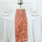 Taffeta Fabric 12"x108" Table Runner Terracotta (Rust) - 3D Leaf Petal Design Pro Linens