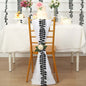 Taffeta Ribbon Sash with 4" Leaf Petal Design Black 50ft - Sophisticated Artificial Fabric Garland for Events Pro Linens