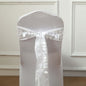 Taffeta Ribbon Sash with 4" Leaf Petal Design White 50ft - Sophisticated Artificial Fabric Garland for Events Pro Linens