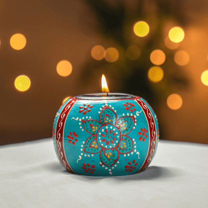 Tealight Holder - Teal Henna Tealights holders PRO Indian