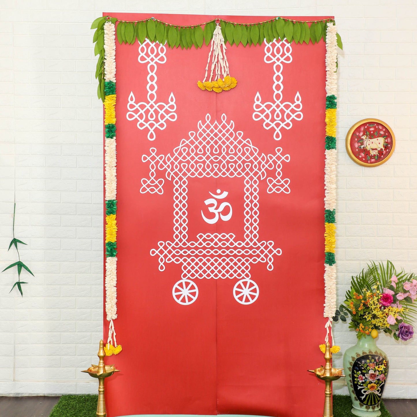 Traditional Ratham Muggu/Kollam Backdrop Kit Kit PRO Indian